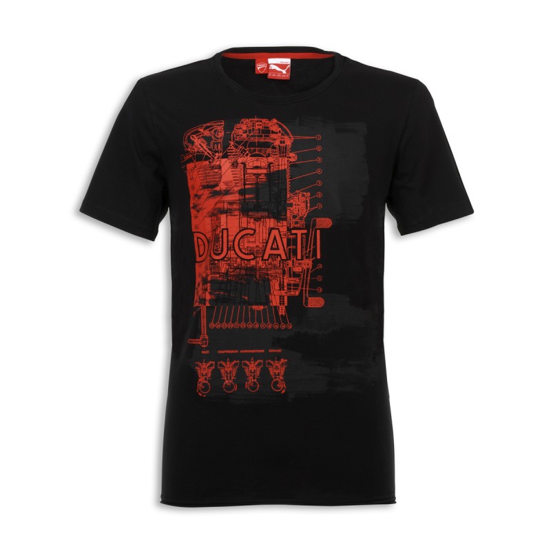 Picture of Ducati Vintage SS13 Kurzärmeliges T-Shirt Meccanica by Puma